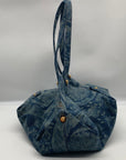 Versace Blue Denim Protea Tote Bag