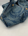 Versace Blue Denim Protea Tote Bag