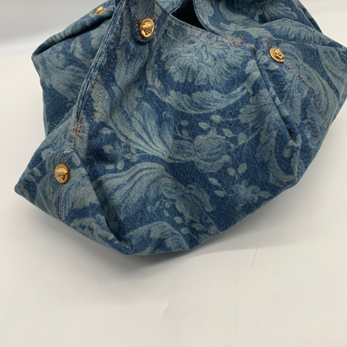 Versace Blue Denim Protea Tote Bag