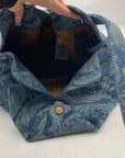 Versace Blue Denim Protea Tote Bag