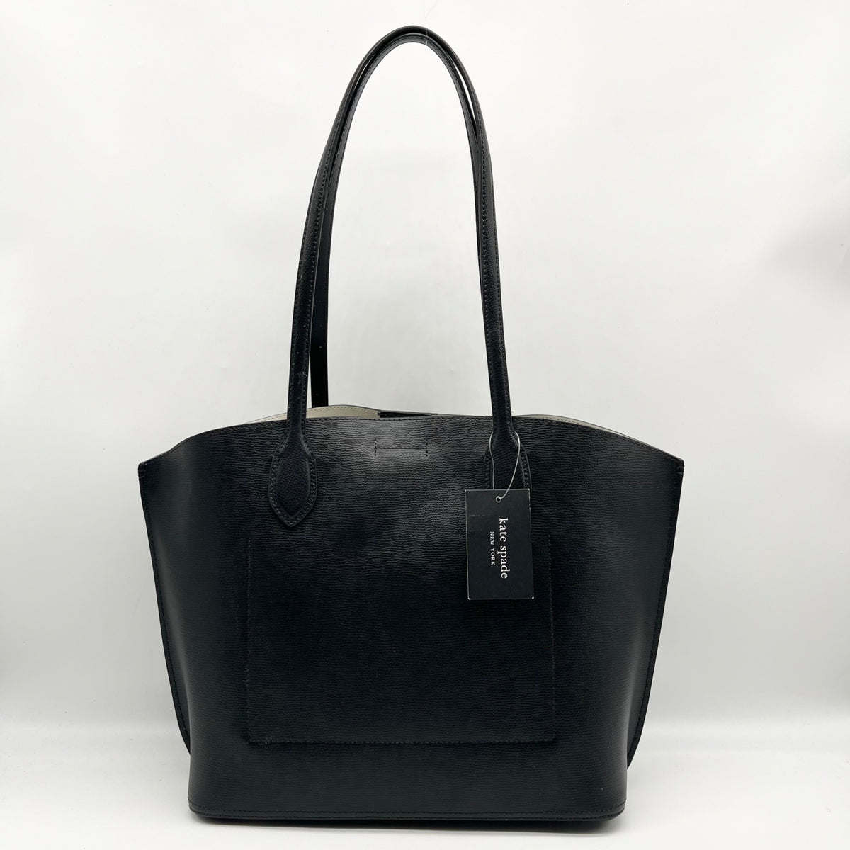 Kate Spade Black Crossgrain Leather Suite Work Tote Bag