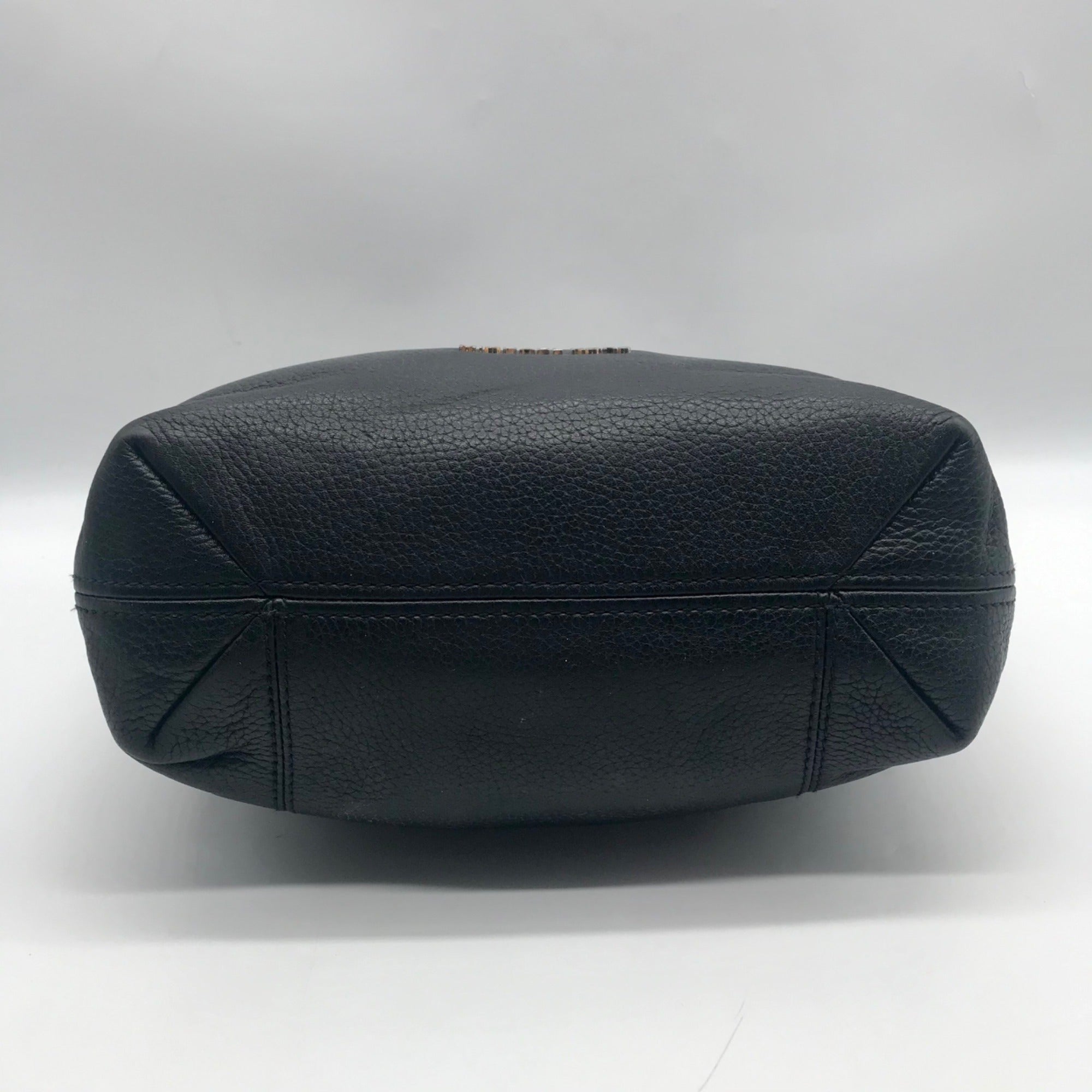 Michael Kors Black Pebbled Leather Jet Set Chain Medium Shoulder Tote