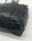 Michael Kors Black Pebbled Leather Jet Set Chain Medium Shoulder Tote