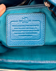 Coach Blue Pebbled Leather Tote Bag With Wallet