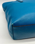 Coach Blue Pebbled Leather Tote Bag With Wallet
