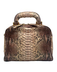 Suarez New York Tan Python Double Zip Crossbody Bag