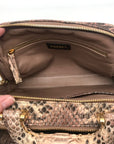 Suarez New York Tan Python Double Zip Crossbody Bag