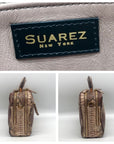 Suarez New York Tan Python Double Zip Crossbody Bag