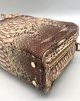 Suarez New York Tan Python Double Zip Crossbody Bag