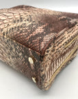 Suarez New York Tan Python Double Zip Crossbody Bag