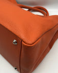 Mark & Graham Orange Pebbled Leather Elisabetta Slouch Leather Tote Bag