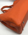 Mark & Graham Orange Pebbled Leather Elisabetta Slouch Leather Tote Bag