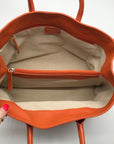 Mark & Graham Orange Pebbled Leather Elisabetta Slouch Leather Tote Bag