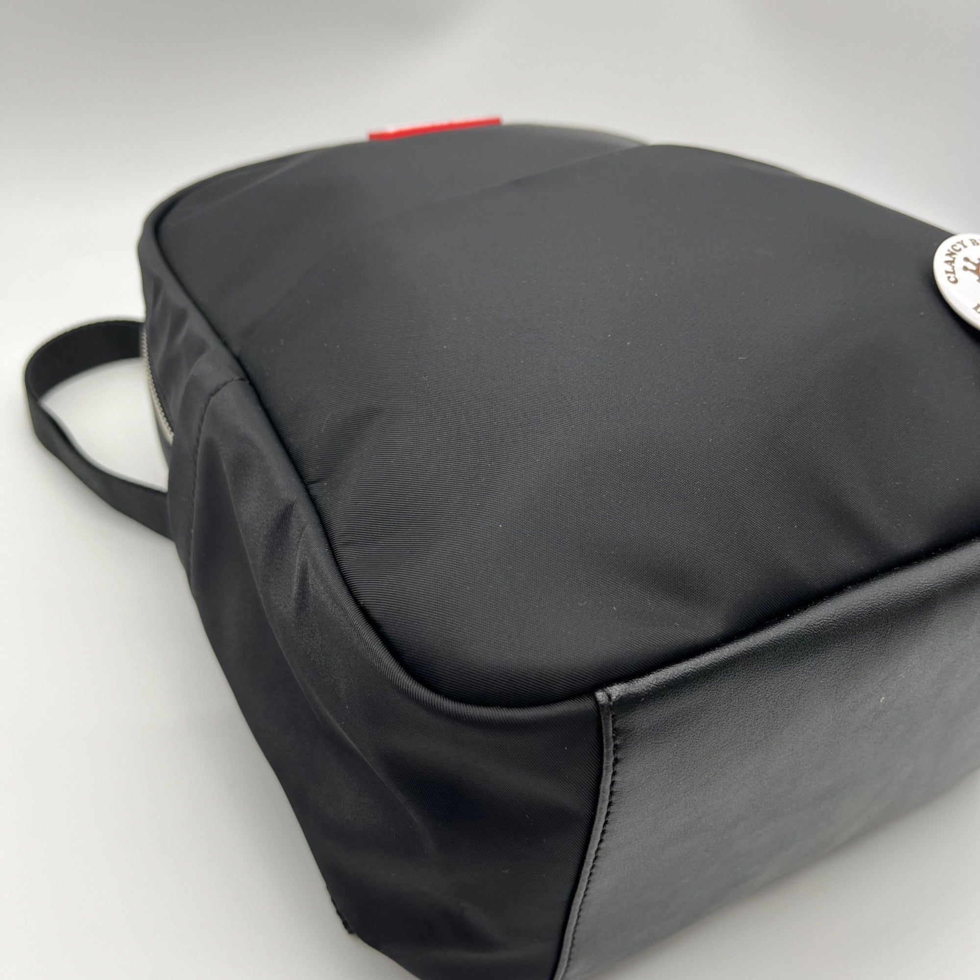 Paul Frank Black Nylon Backpack W/ Monkey Charm and Three Pins