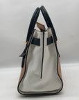 Michael Kors Brown And White Leather Hamilton Satchel Bag