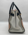 Michael Kors Brown And White Leather Hamilton Satchel Bag