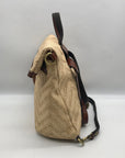 Patricia Nash Beige Raffia And Leather Luzille Convertible Backpack