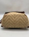 Patricia Nash Beige Raffia And Leather Luzille Convertible Backpack