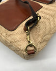 Patricia Nash Beige Raffia And Leather Luzille Convertible Backpack