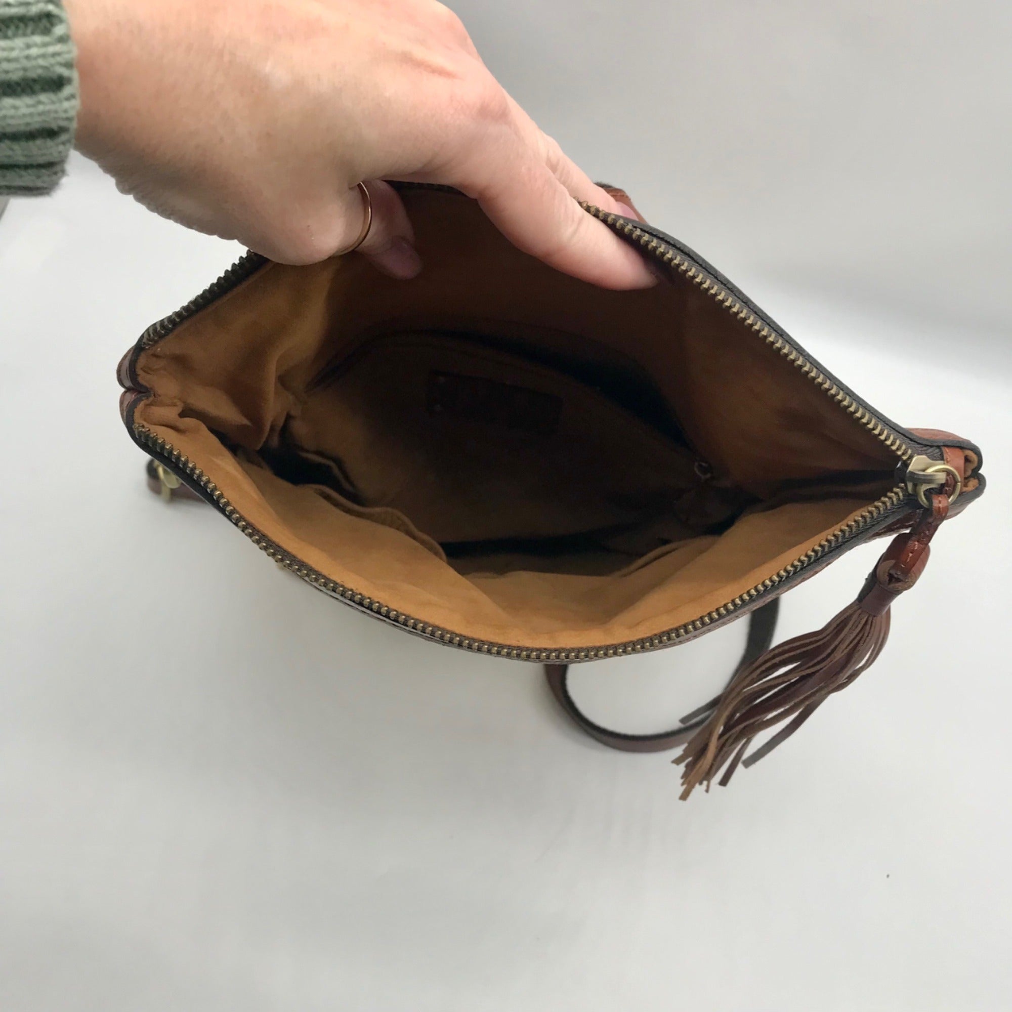 Patricia Nash Beige Raffia And Leather Luzille Convertible Backpack