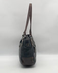 Stone Mountain Black Crocodile Embossed Leather Shoulder Bag