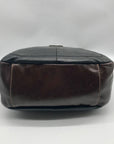 Stone Mountain Black Crocodile Embossed Leather Shoulder Bag
