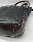 Stone Mountain Black Crocodile Embossed Leather Shoulder Bag