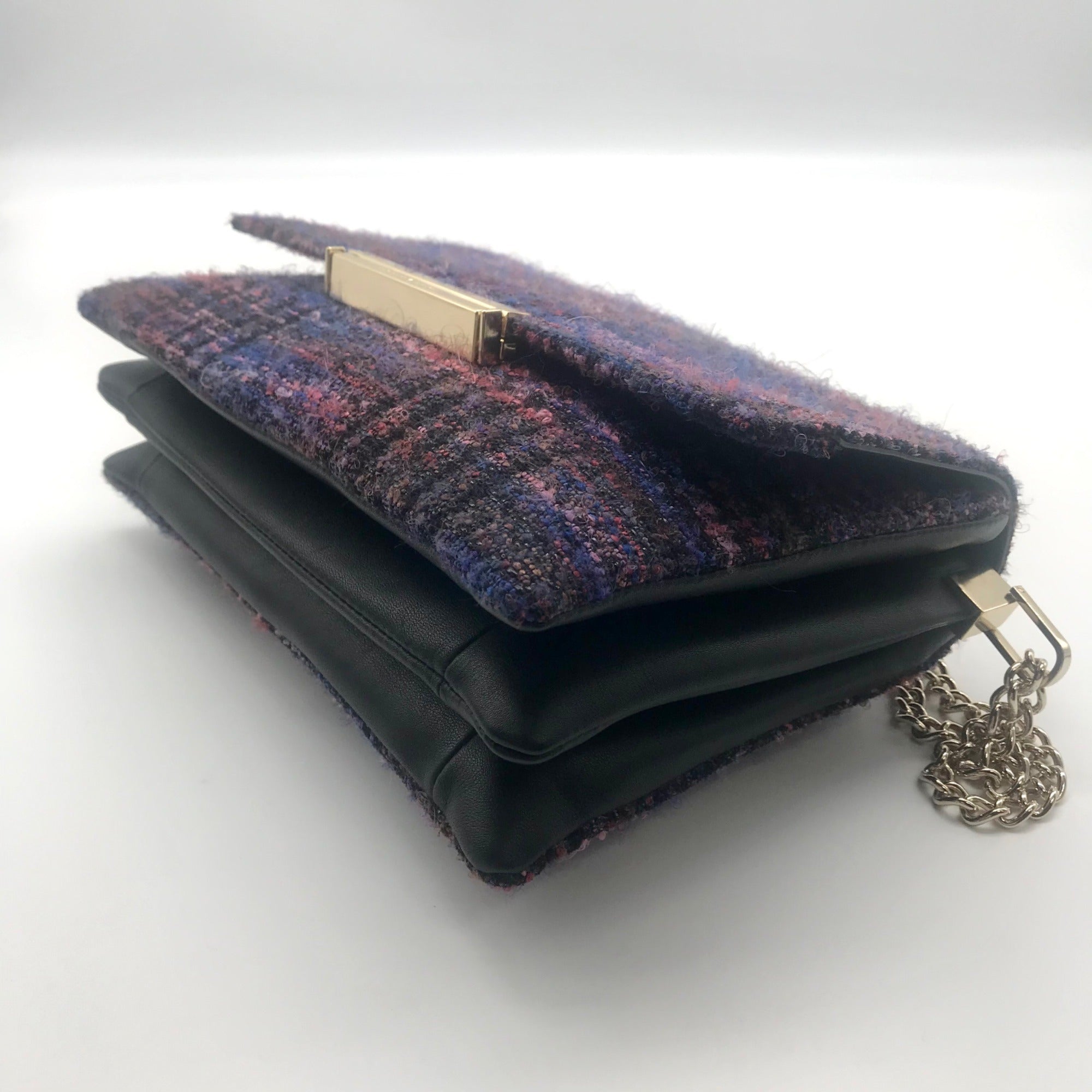 Kate Spade Emerson Place Lenia Purple Tweed Convertible Crossbody