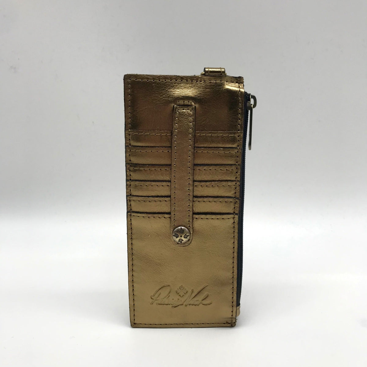 Patricia Nash Metallic Gold Leather Wristlet Wallet