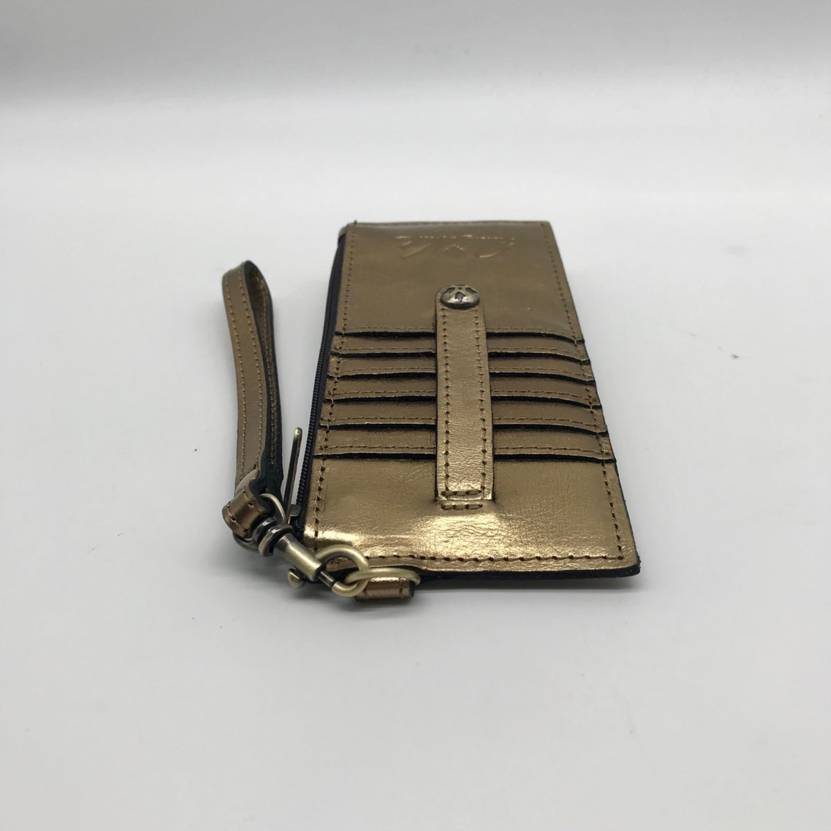 Patricia Nash Metallic Gold Leather Wristlet Wallet