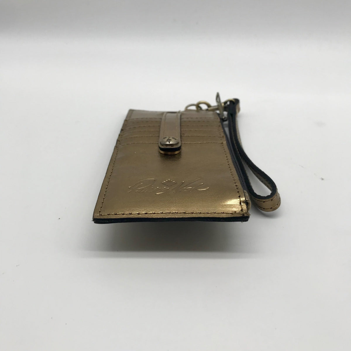 Patricia Nash Metallic Gold Leather Wristlet Wallet