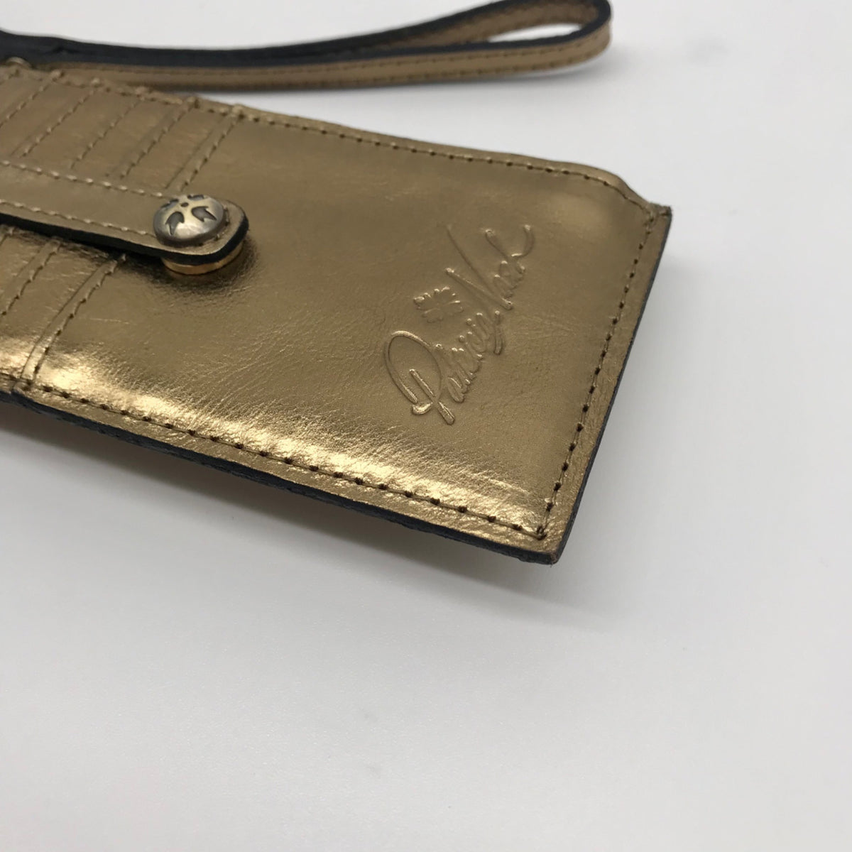 Patricia Nash Metallic Gold Leather Wristlet Wallet