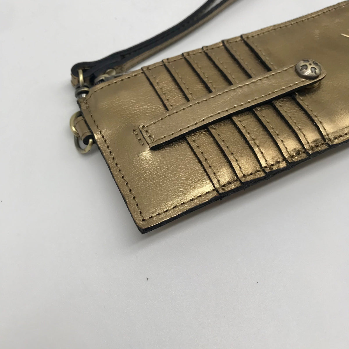 Patricia Nash Metallic Gold Leather Wristlet Wallet
