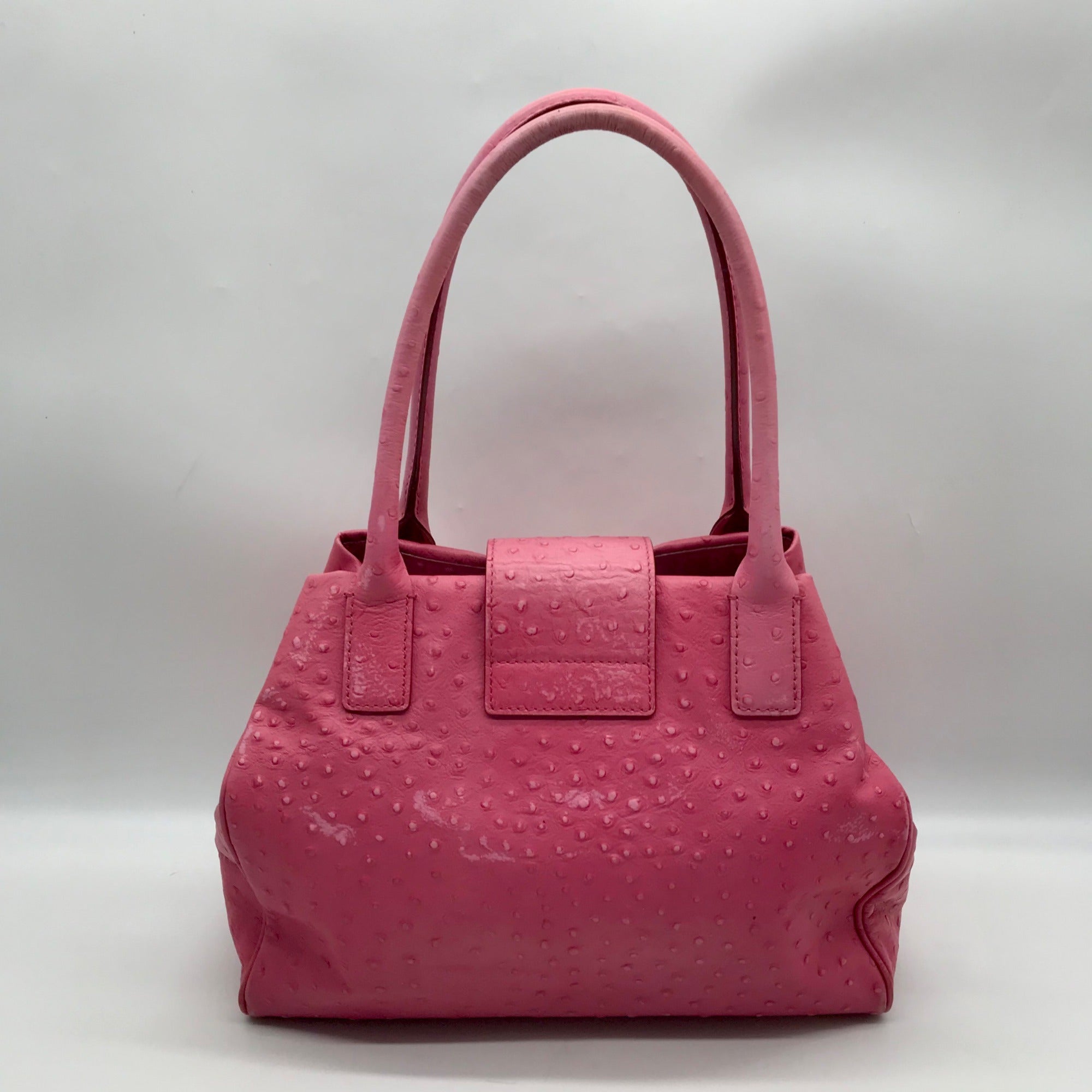 Kate Spade Pink Ostritch Leather Anisha Bexley Shoulder Bag