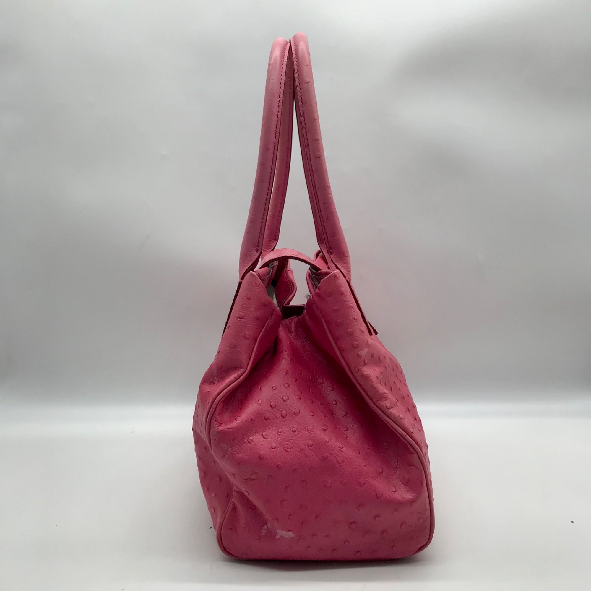 Kate Spade Pink Ostritch Leather Anisha Bexley Shoulder Bag