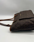 Michael Kors Jet Set Brown Logo-Print Coated Canvas Tote