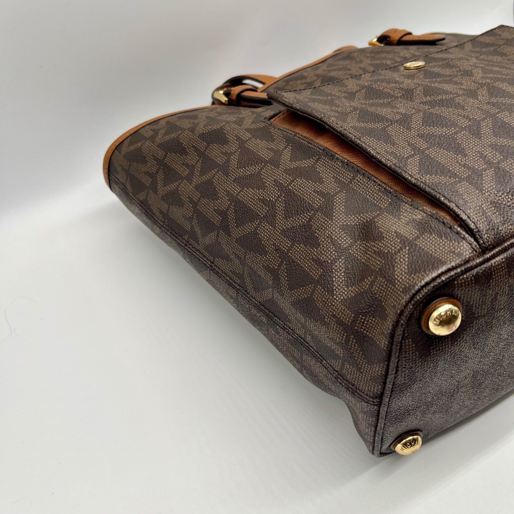 Michael Kors Jet Set Brown Logo-Print Coated Canvas Tote