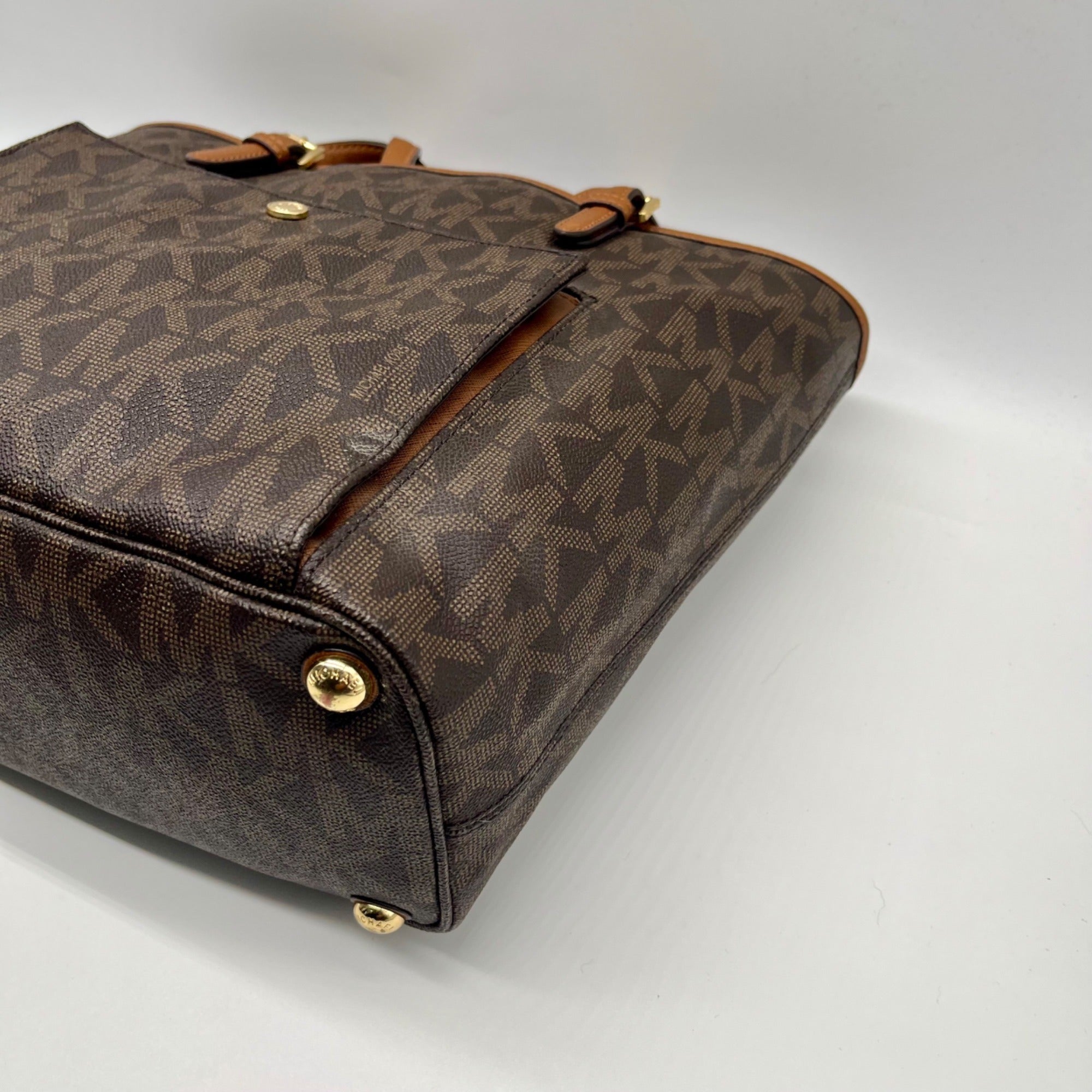 Michael Kors Jet Set Brown Logo-Print Coated Canvas Tote