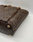 Michael Kors Jet Set Brown Logo-Print Coated Canvas Tote