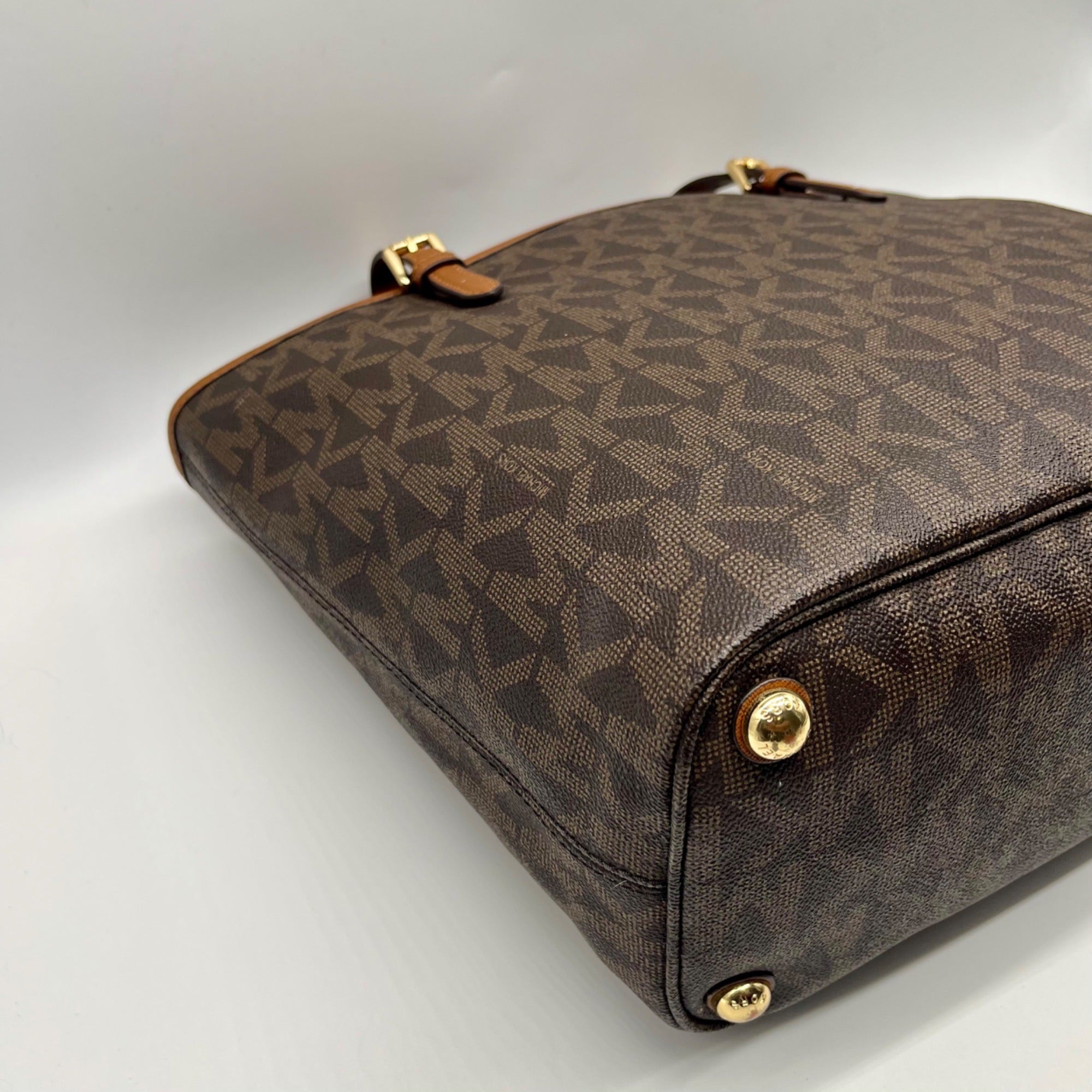 Michael Kors Jet Set Brown Logo-Print Coated Canvas Tote