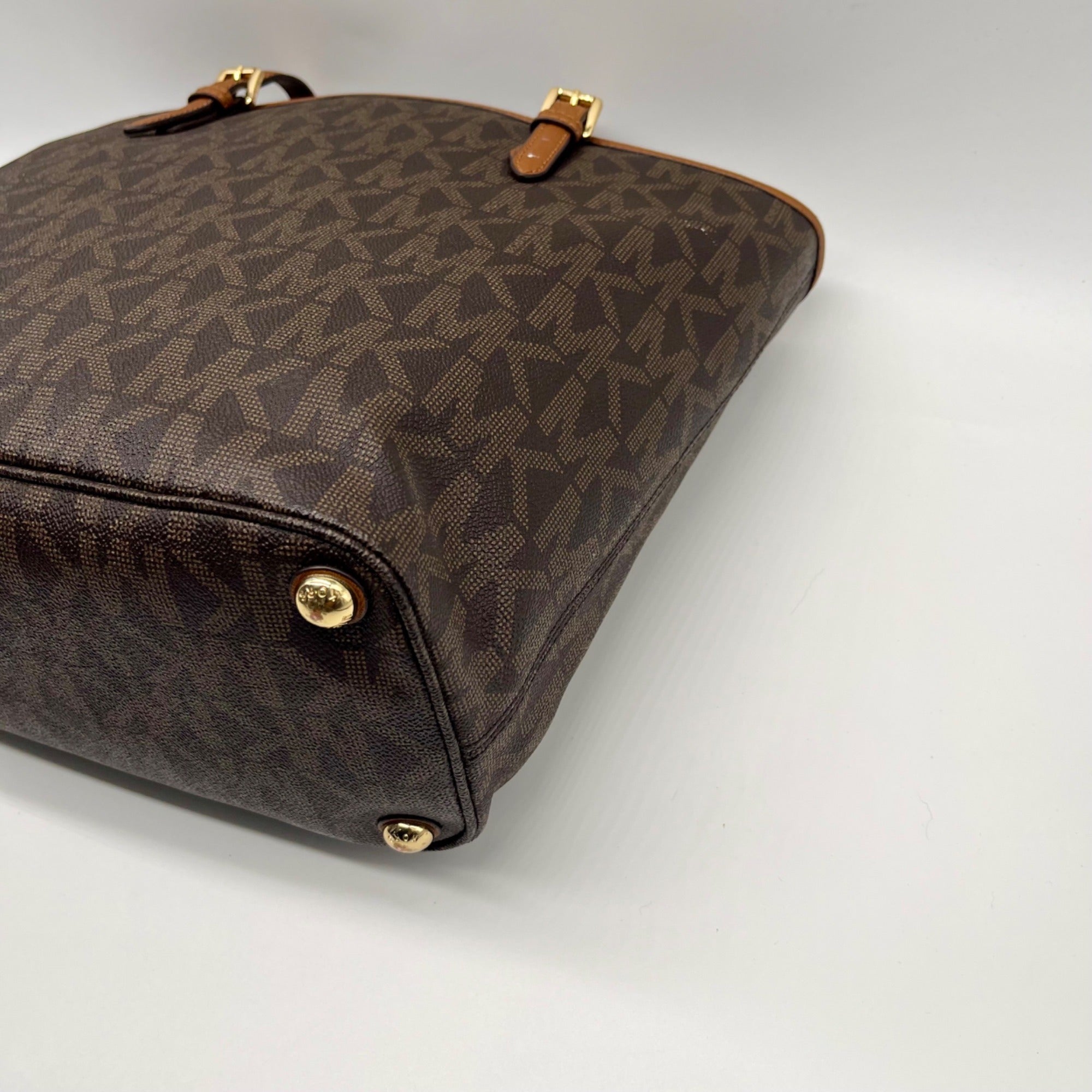 Michael Kors Jet Set Brown Logo-Print Coated Canvas Tote