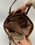 Michael Kors Jet Set Brown Logo-Print Coated Canvas Tote