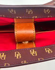 Dooney & Bourke Burgundy Monogram Coated Canvas Gretta Zip Satchel