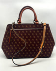 Dooney & Bourke Burgundy Monogram Coated Canvas Gretta Zip Satchel