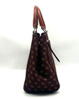 Dooney & Bourke Burgundy Monogram Coated Canvas Gretta Zip Satchel