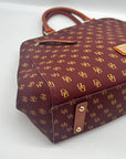 Dooney & Bourke Burgundy Monogram Coated Canvas Gretta Zip Satchel