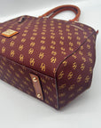 Dooney & Bourke Burgundy Monogram Coated Canvas Gretta Zip Satchel