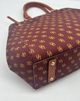 Dooney & Bourke Burgundy Monogram Coated Canvas Gretta Zip Satchel