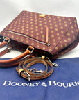 Dooney & Bourke Burgundy Monogram Coated Canvas Gretta Zip Satchel