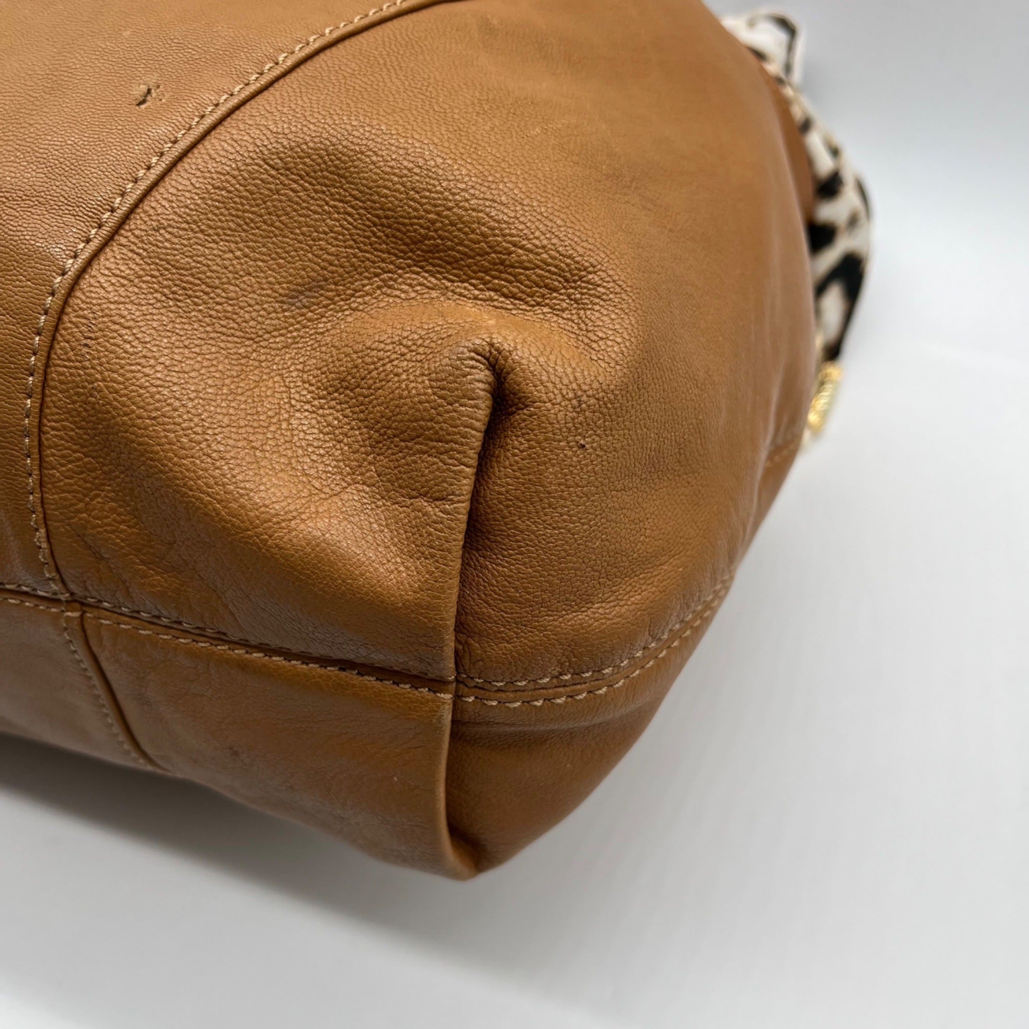 Michael Kors Brown Pebbled Leather Slouchy Shoulder Bag